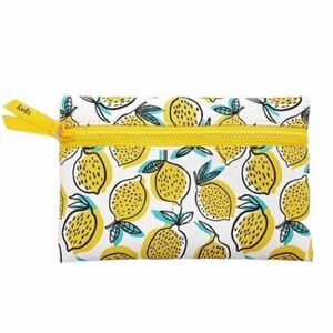 🔺️NWOT Ipsy White & Yellow Lemon Print Multi-use Glam Bag Pouch